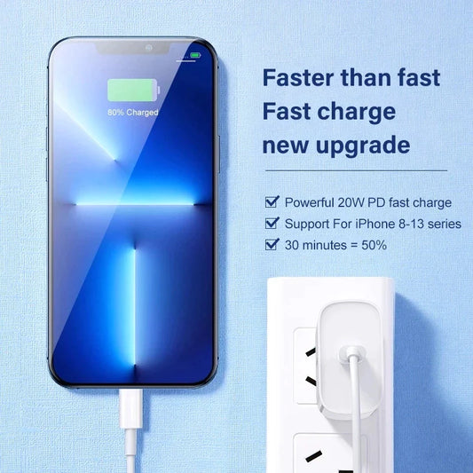 For Apple Iphone 13 20W Fast Charger for Iphone 13 12 11 Pro Max Mini SE3 X XS Quick Charger USB C to Type C Fast Charge Cable